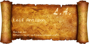 Leif Antigon névjegykártya